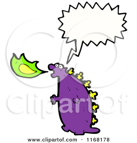 Cartoon of a Talking Purple Dragon - Royalty Free Vector Illustration by lineartestpilot