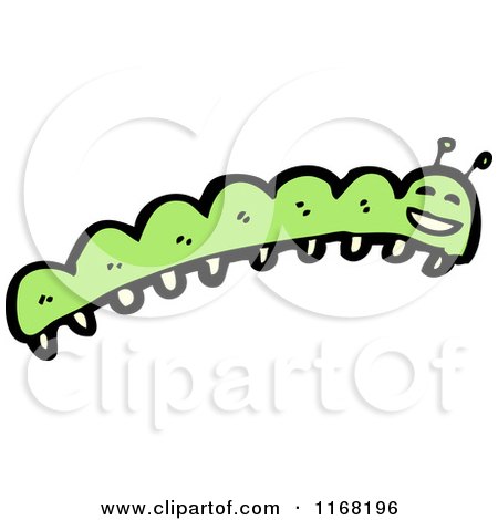 Cartoon of a Green Caterpillar - Royalty Free Vector Illustration by lineartestpilot