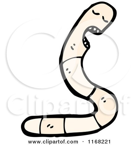 Cartoon of a White Earth Worm - Royalty Free Vector Illustration by lineartestpilot