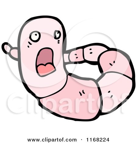Cartoon of a Pink Earth Worm - Royalty Free Vector Illustration by lineartestpilot