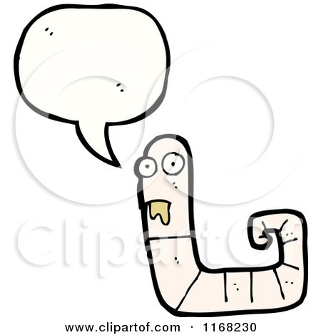 Cartoon of a Talking White Earth Worm - Royalty Free Vector Illustration by lineartestpilot
