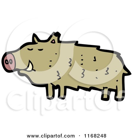 Cartoon of a Pig - Royalty Free Vector Illustration by lineartestpilot
