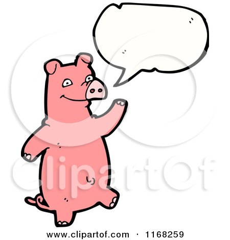 Cartoon of a Talking Pig - Royalty Free Vector Illustration by lineartestpilot