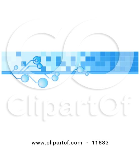 Internet Web Banner With Blue Bubbles and Tiles Clipart Illustration by AtStockIllustration
