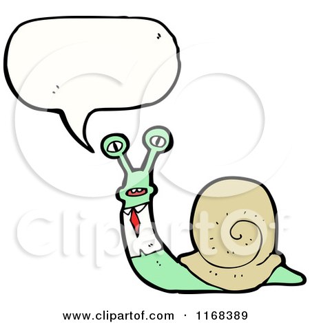 Cartoon of a Talking Business Snail - Royalty Free Vector Illustration by lineartestpilot