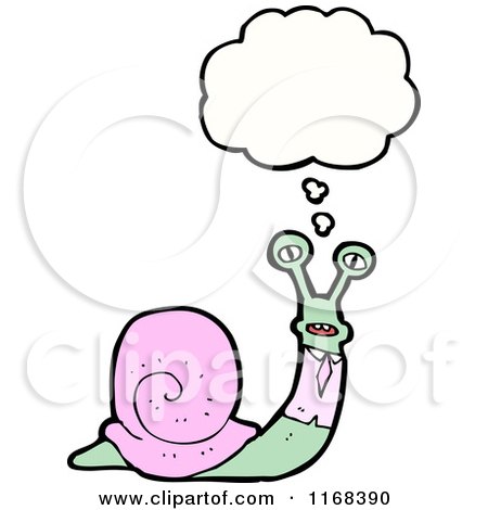Cartoon of a Thinking Business Snail - Royalty Free Vector Illustration by lineartestpilot