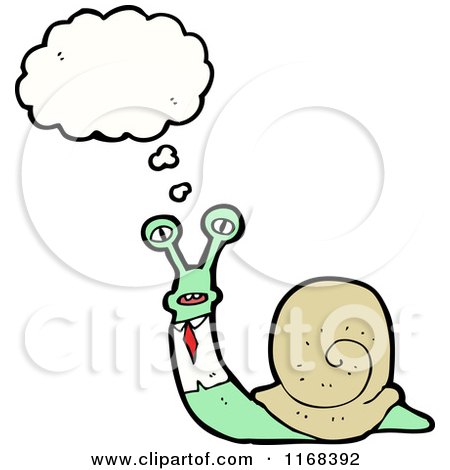 Cartoon of a Thinking Business Snail - Royalty Free Vector Illustration by lineartestpilot