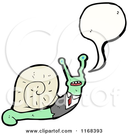 Cartoon of a Talking Business Snail - Royalty Free Vector Illustration by lineartestpilot