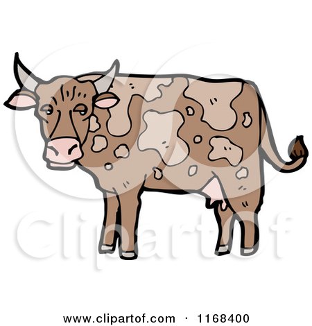 Cartoon of a Cow - Royalty Free Vector Illustration by lineartestpilot