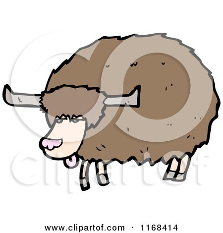 Cartoon of a Brown Ox - Royalty Free Vector Illustration by lineartestpilot