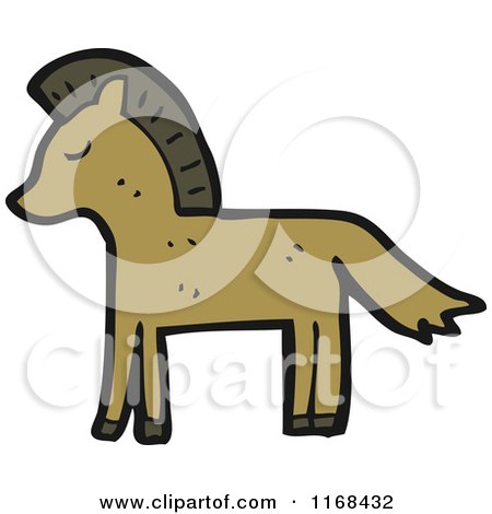 Cartoon of a Brown Horse - Royalty Free Vector Illustration by lineartestpilot