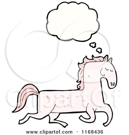 Cartoon of a Thinking Horse - Royalty Free Vector Illustration by lineartestpilot