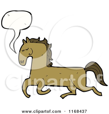 Cartoon of a Brown Horse - Royalty Free Vector Illustration by lineartestpilot