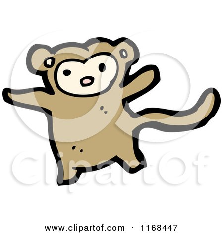 Cartoon of a Monkey - Royalty Free Vector Illustration by lineartestpilot