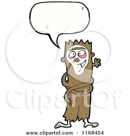 Cartoon of a Talking Crazy Monkey - Royalty Free Vector Illustration by lineartestpilot