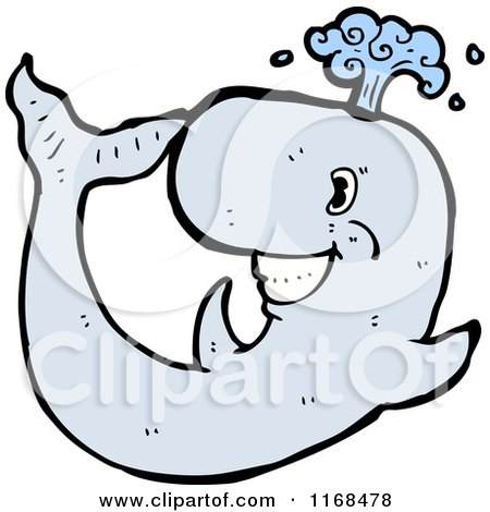 Cartoon of a Spouting Whale - Royalty Free Vector Illustration by lineartestpilot