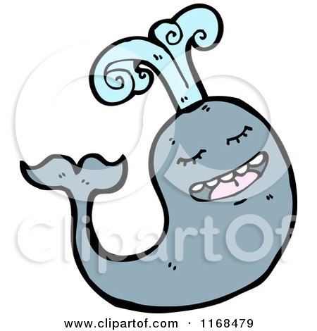 Cartoon of a Spouting Whale - Royalty Free Vector Illustration by lineartestpilot