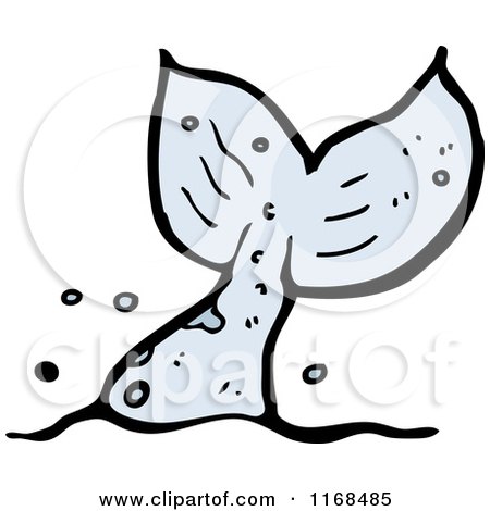 Cartoon of a Whale Tail - Royalty Free Vector Illustration by lineartestpilot