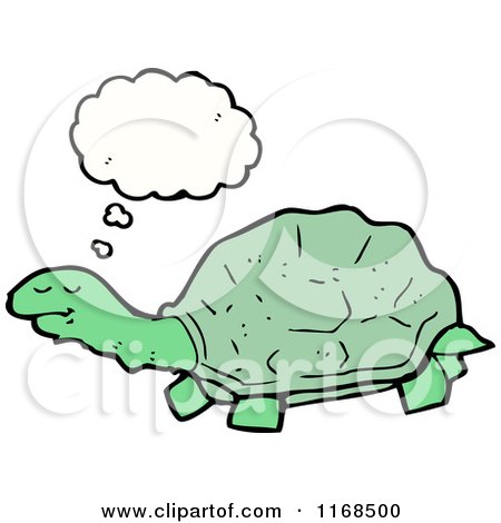 Cartoon of a Thinking Tortoise - Royalty Free Vector Illustration by lineartestpilot