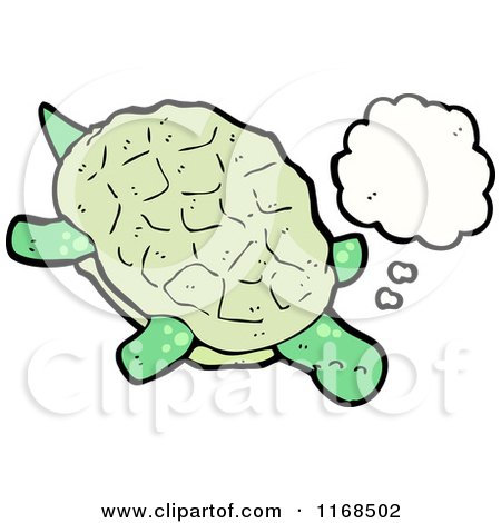 Cartoon of a Thinking Turtle - Royalty Free Vector Illustration by lineartestpilot