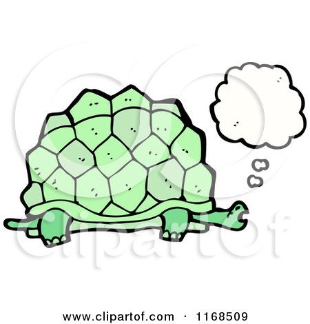 Cartoon of a Thinking Turtle - Royalty Free Vector Illustration by lineartestpilot