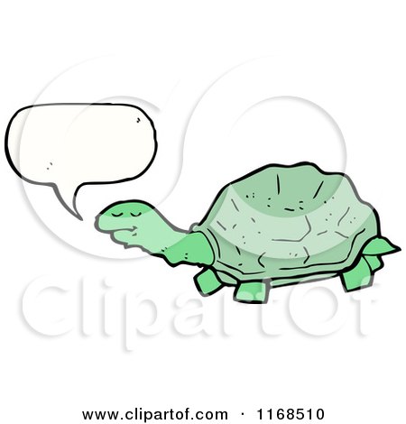 Cartoon of a Talking Turtle - Royalty Free Vector Illustration by lineartestpilot