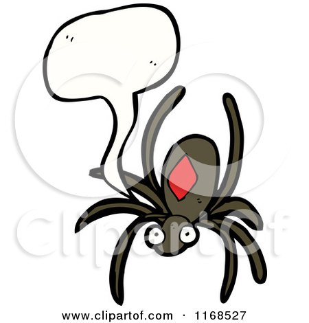 Cartoon of a Talking Black Widow Spider - Royalty Free Vector Illustration by lineartestpilot