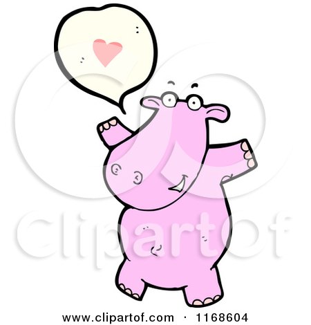 Cartoon of a Talking Hippo - Royalty Free Vector Illustration by lineartestpilot