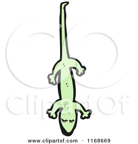 Cartoon of a Green Lizard - Royalty Free Vector Illustration by lineartestpilot