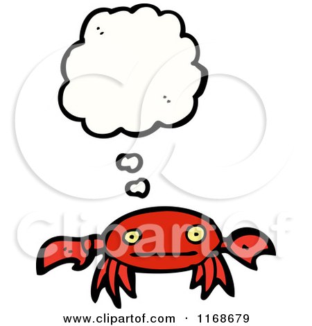 Cartoon of a Thinking Crab - Royalty Free Vector Illustration by lineartestpilot