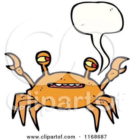 Cartoon of a Talking Crab - Royalty Free Vector Illustration by lineartestpilot