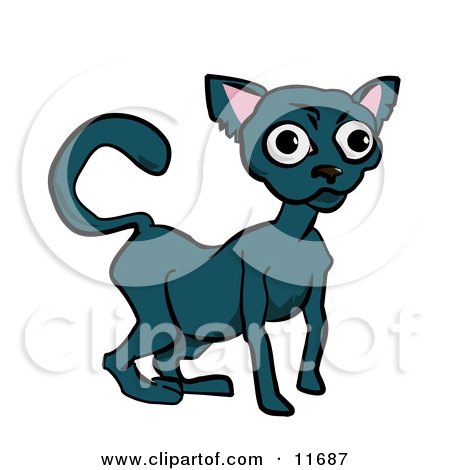 Russian Blue Cat Clipart Illustration by AtStockIllustration