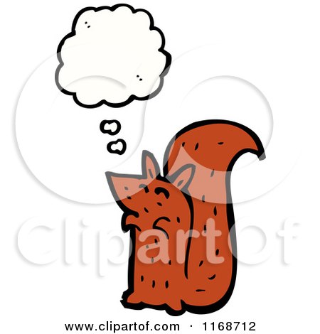 Cartoon of a Thinking Squirrel - Royalty Free Vector Illustration by lineartestpilot