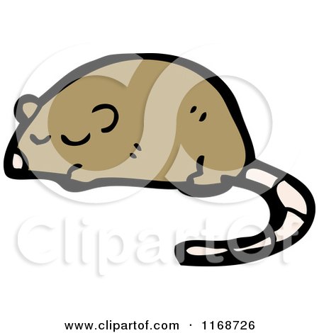 Cartoon of a Brown Mouse or Rat - Royalty Free Vector Illustration by lineartestpilot