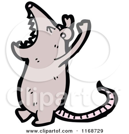 Cartoon of a Brown Mouse or Rat - Royalty Free Vector Illustration by lineartestpilot