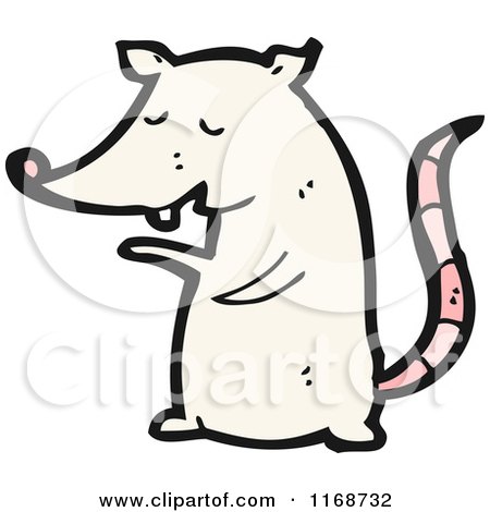 Cartoon of a White Mouse or Rat - Royalty Free Vector Illustration by lineartestpilot