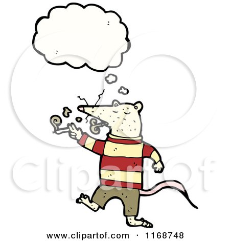 Cartoon of a Talking White Mouse or Rat - Royalty Free Vector Illustration by lineartestpilot