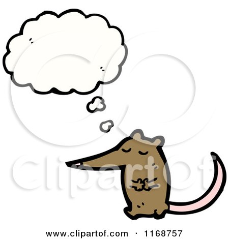 Cartoon of a Thinking Mouse or Rat - Royalty Free Vector Illustration by lineartestpilot