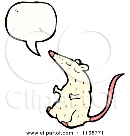 Cartoon of a Talking White Mouse or Rat - Royalty Free Vector Illustration by lineartestpilot
