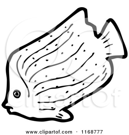 Cartoon of a Black and White Fish - Royalty Free Vector Illustration by lineartestpilot