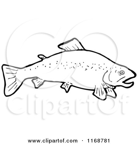 Cartoon of a Black and White Fish - Royalty Free Vector Illustration by lineartestpilot