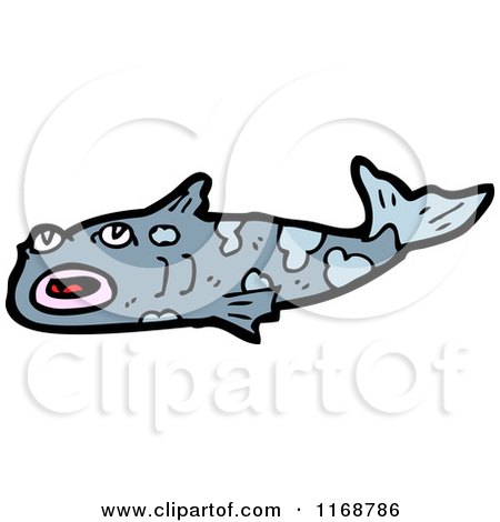 Cartoon of a Blue Fish - Royalty Free Vector Illustration by lineartestpilot