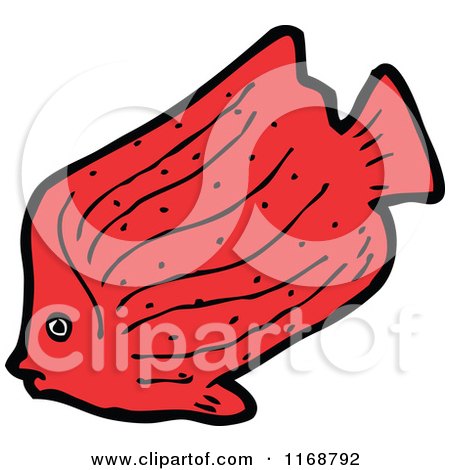 Cartoon of a Red Fish - Royalty Free Vector Illustration by lineartestpilot