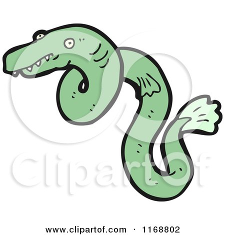 Cartoon of a Green Eel - Royalty Free Vector Illustration by lineartestpilot