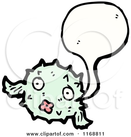 Cartoon of a Talking Blow Fish - Royalty Free Vector Illustration by lineartestpilot