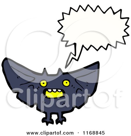 Cartoon of a Talking Vampire Bat - Royalty Free Vector Illustration by lineartestpilot