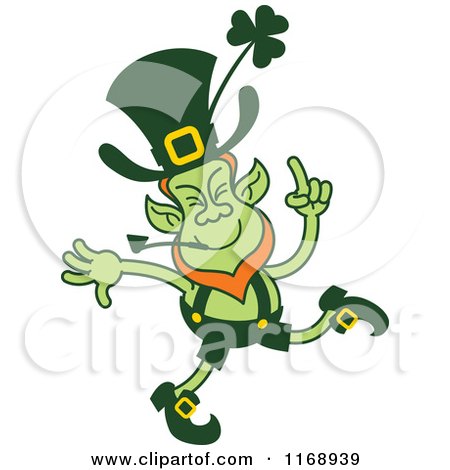 Cartoon of a Dancing St Patricks Day Leprechaun - Royalty Free Vector Clipart by Zooco