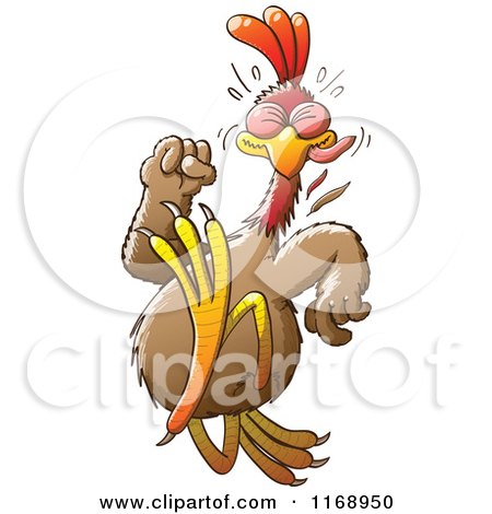 Cartoon of a Running Chicken - Royalty Free Vector Clipart by Zooco