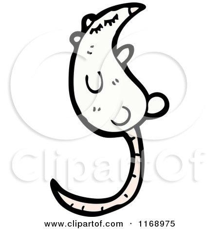 Cartoon of a White Mouse - Royalty Free Vector Illustration by lineartestpilot