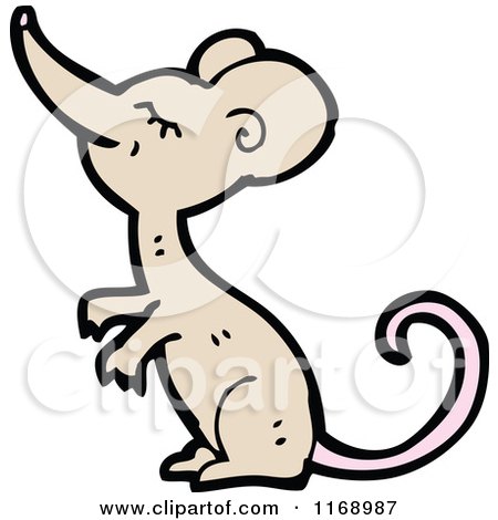 Cartoon of a Brown Mouse - Royalty Free Vector Illustration by lineartestpilot